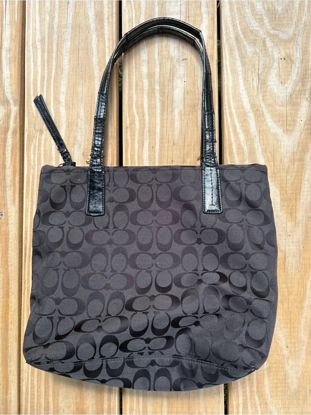 Coach Signature Python Stripe Black Purse